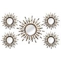 Homeroots HomeRoots Furniture 321345 Burst Wall Mirrors; Set of 5 321345